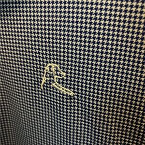 Rhoback Navy and White Houndstooth Polo